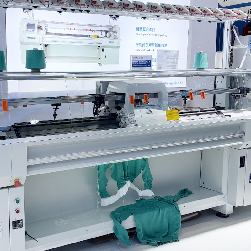 Máquina de tejer plana computarizada lista para usar de tres sistemas GS-RW372 de 10,2 G y 72 pulgadas